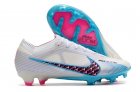 Nike Air Zoom Mercurial Vapor 15 Elite FG On Pitch - White/Blue/Laser Pink