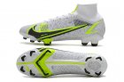 Nike Mercurial Superfly 8 Elite FG - White/Black/Metallic Silver/Volt