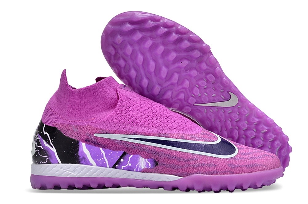 Nike Phantom GX Thunder DF TF Turf Soccer Cleats - Fuchsia Dream/Barely Grape